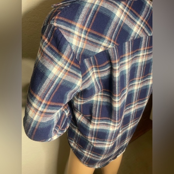 𝅺AMBIANCE Sherpa lined jacket plaid blue size small - Picture 12 of 12